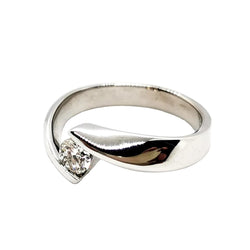 Bague Solitaire en or blanc et diamant