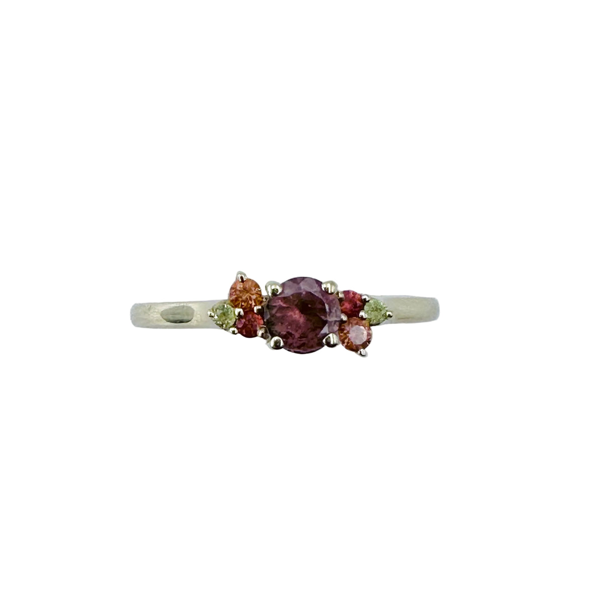 GEMMYO "Baby Everbloom Camaïeux" Ring in yellow gold, with peach-colored Tourmaline and yellow and orange yellow sapphires