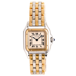 CARTIER "Panther" Watch in Yellow gold and Stainless Steel