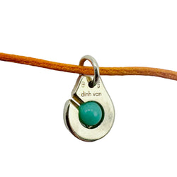 DINH VAN "R10 Handcuffs" Pendant Necklace in yellow gold and chrysoprase