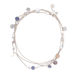 HERMÈS "Ex"Libris" Long Necklace in silver, rose gold, and silver