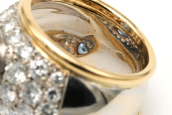 Cocktail Ring in White gold, Yellow gold, Topaz, and Diamonds