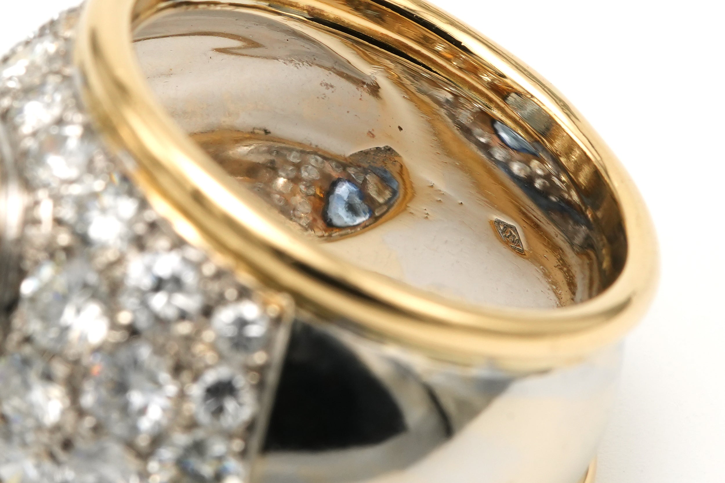 Cocktail Ring in White gold, Yellow gold, Topaz, and Diamonds