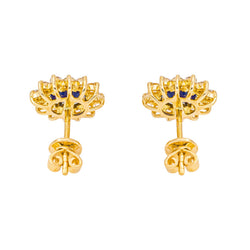Yellow Gold Sapphire Stud Earrings