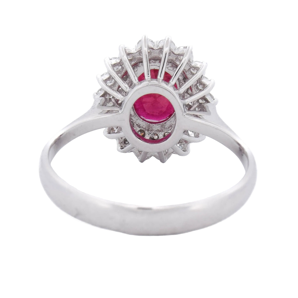 Entourage Ring in white gold, rubies, and diamonds
