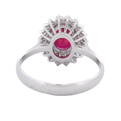 Entourage Ring in white gold, rubies, and diamonds