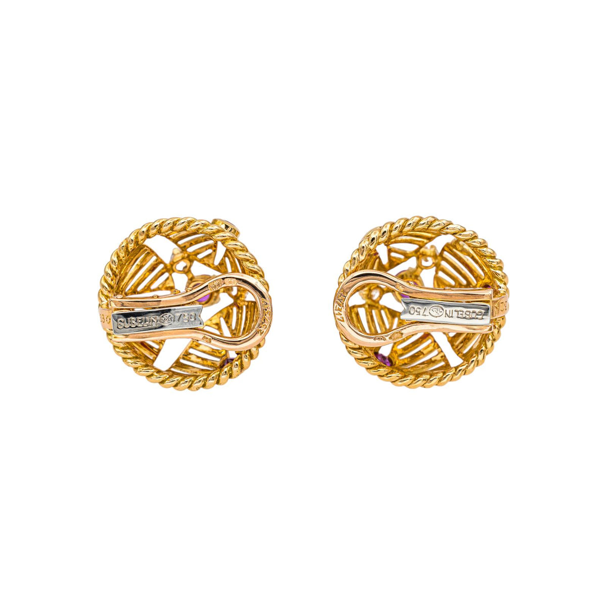Gübelin Earrings Clips Yellow gold Ruby