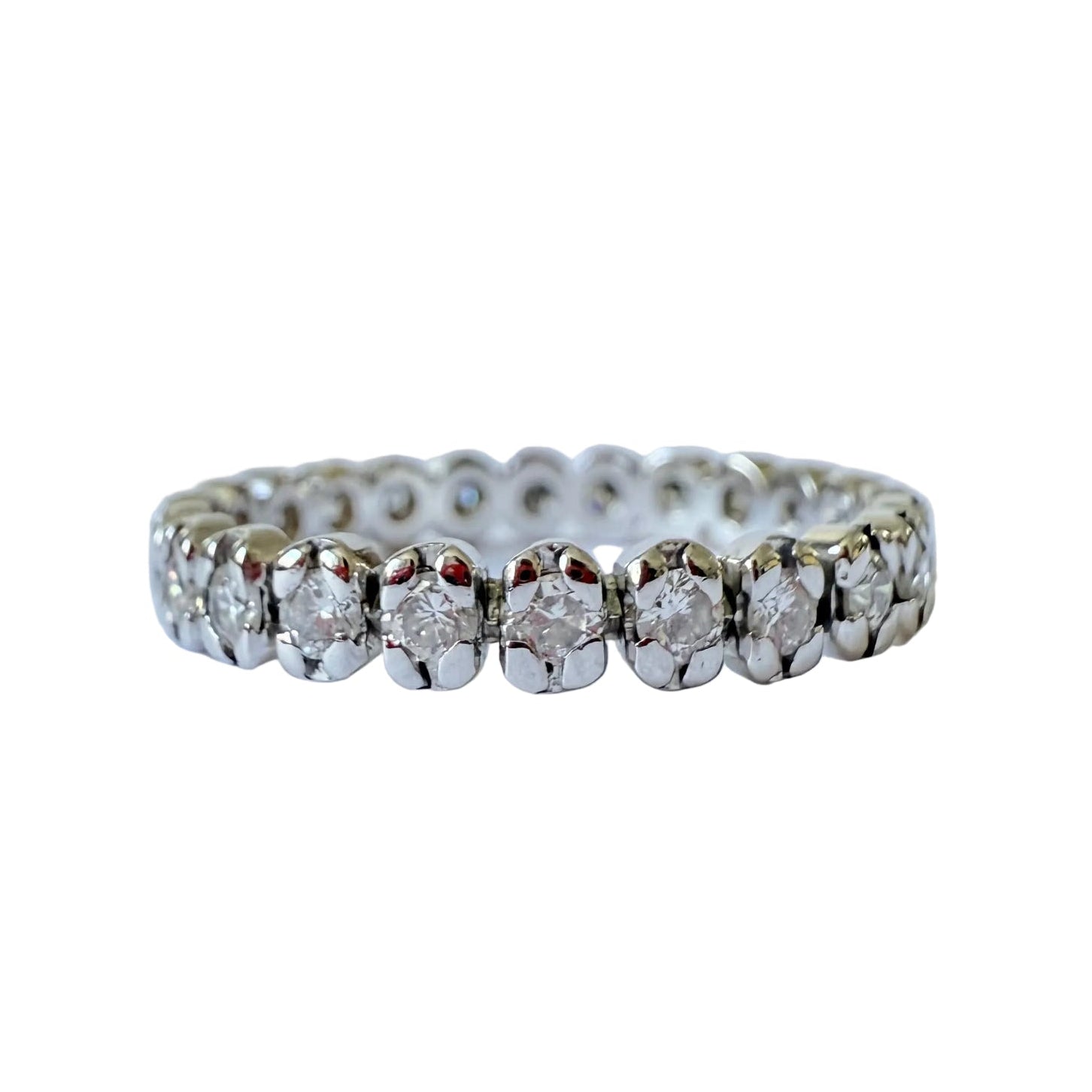 White Gold and Diamond Wedding Band