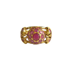 Yellow Gold Ruby Ball Ring