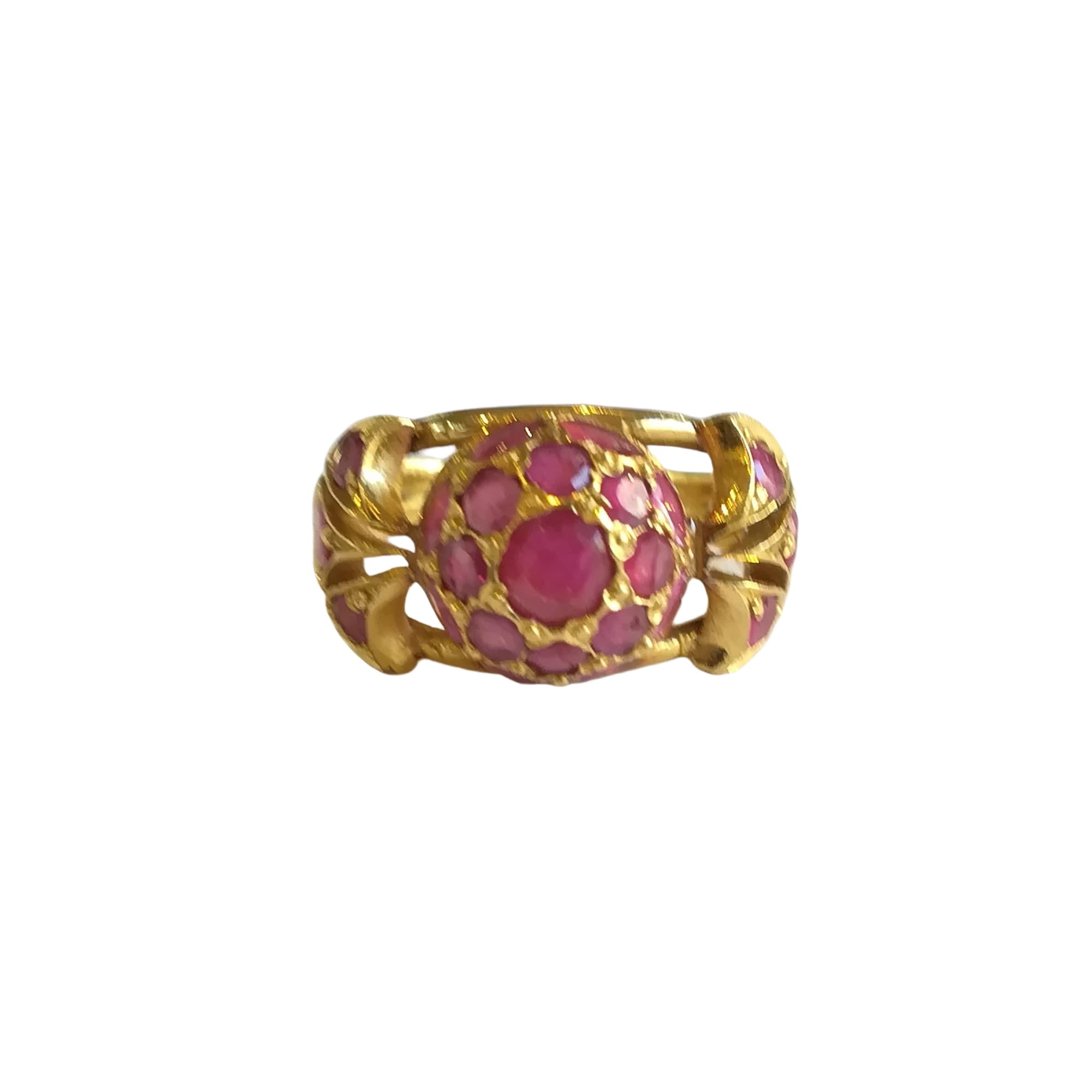 Yellow Gold Ruby Ball Ring