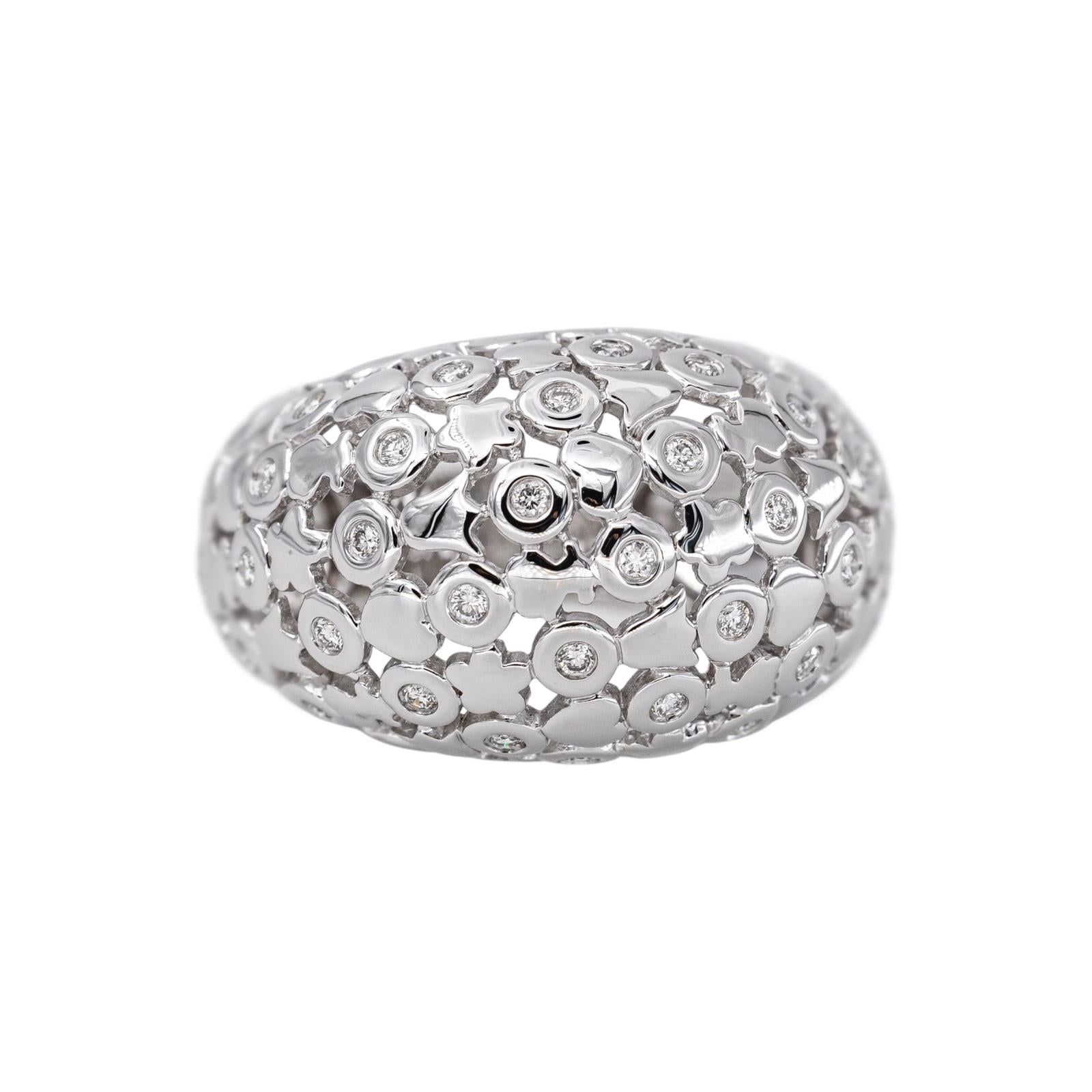White Gold Diamond Dome Ring