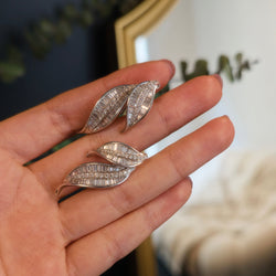 White Gold, Platinum, and Diamond Clip-On Earrings