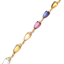Bracelet Bibi Van Der Velden , «Mini Scarab Opal Eternity», or rose, pierres de couleurs.
