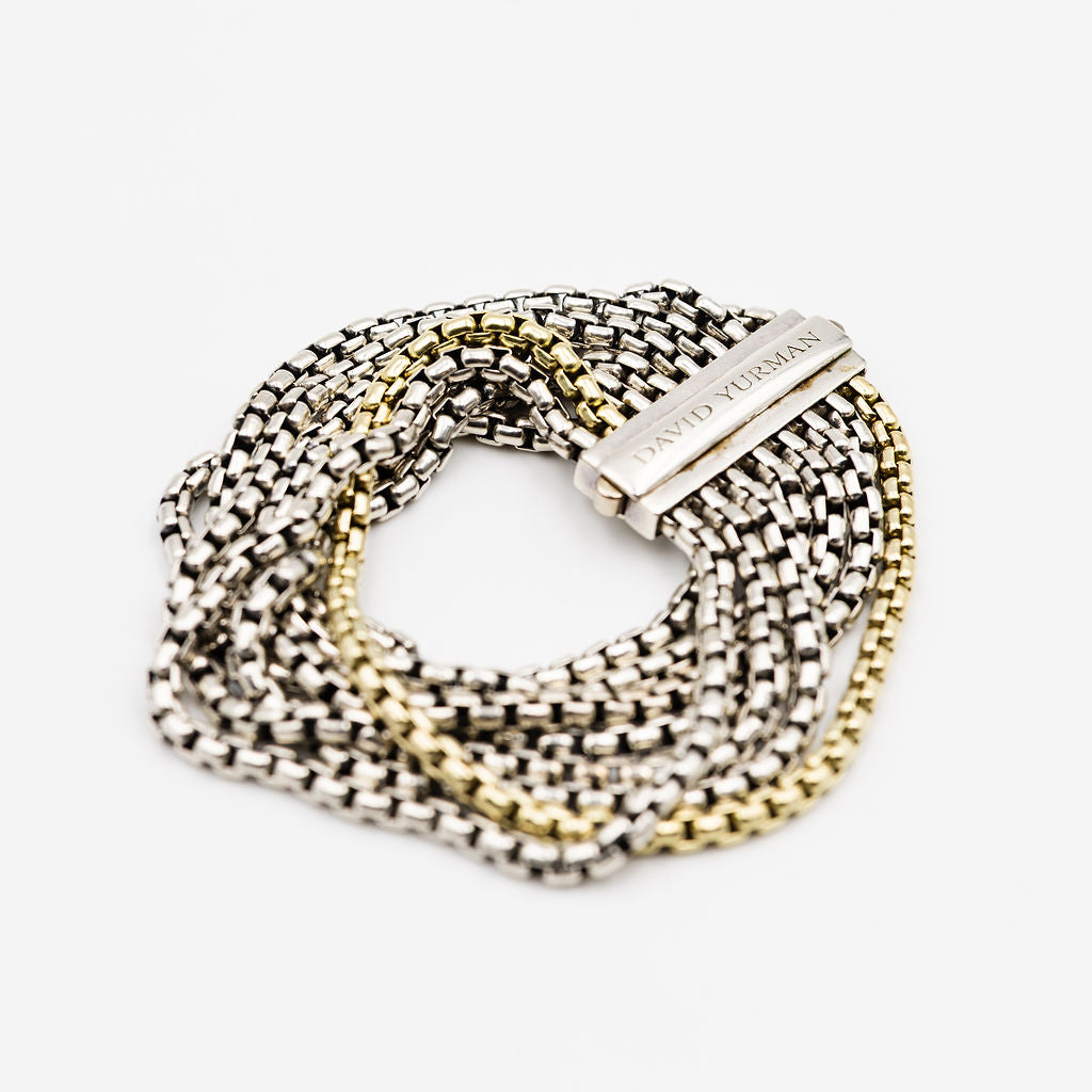DAVID YURMAN Bracelet in silver and yellow gold