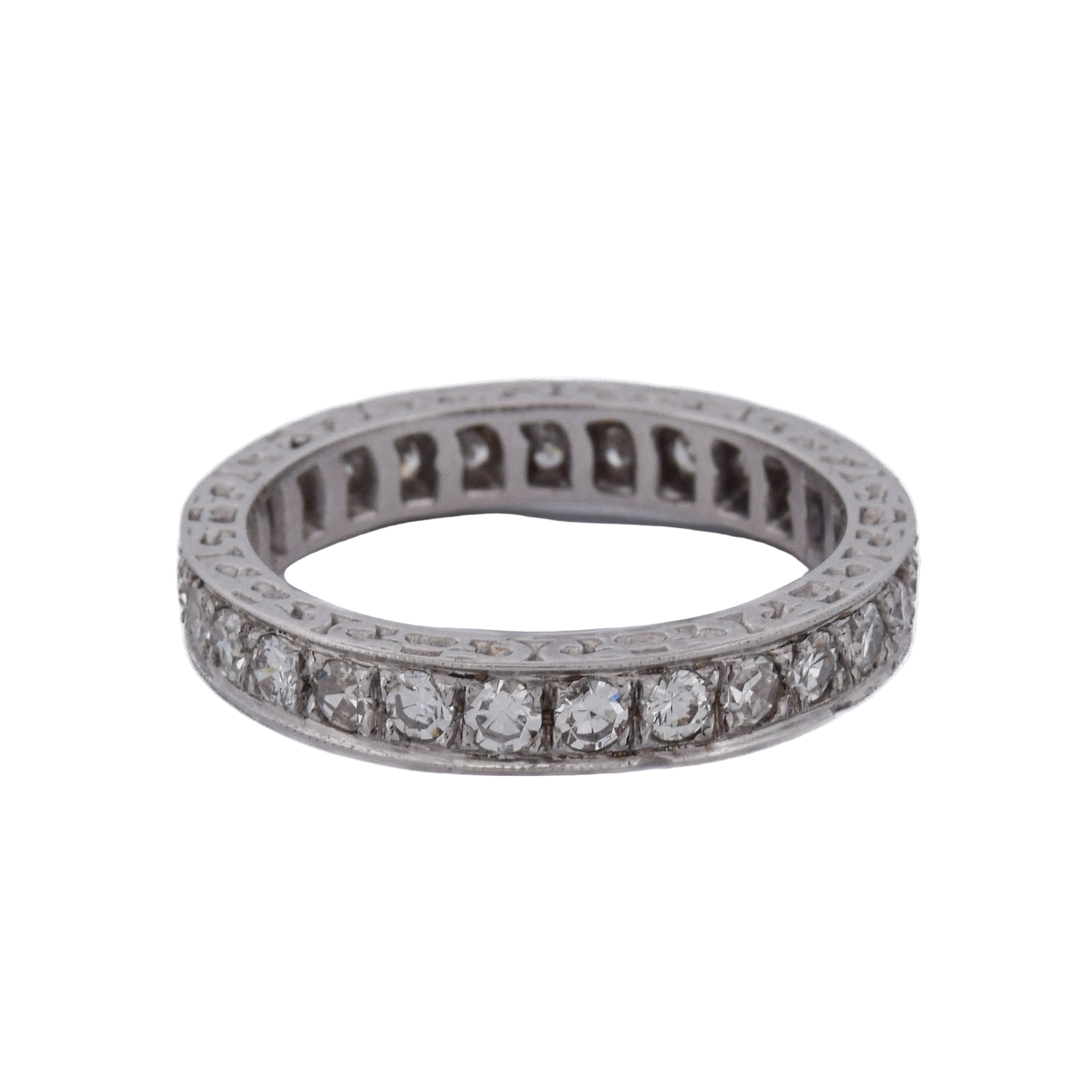 White Gold and Diamond Wedding Band
