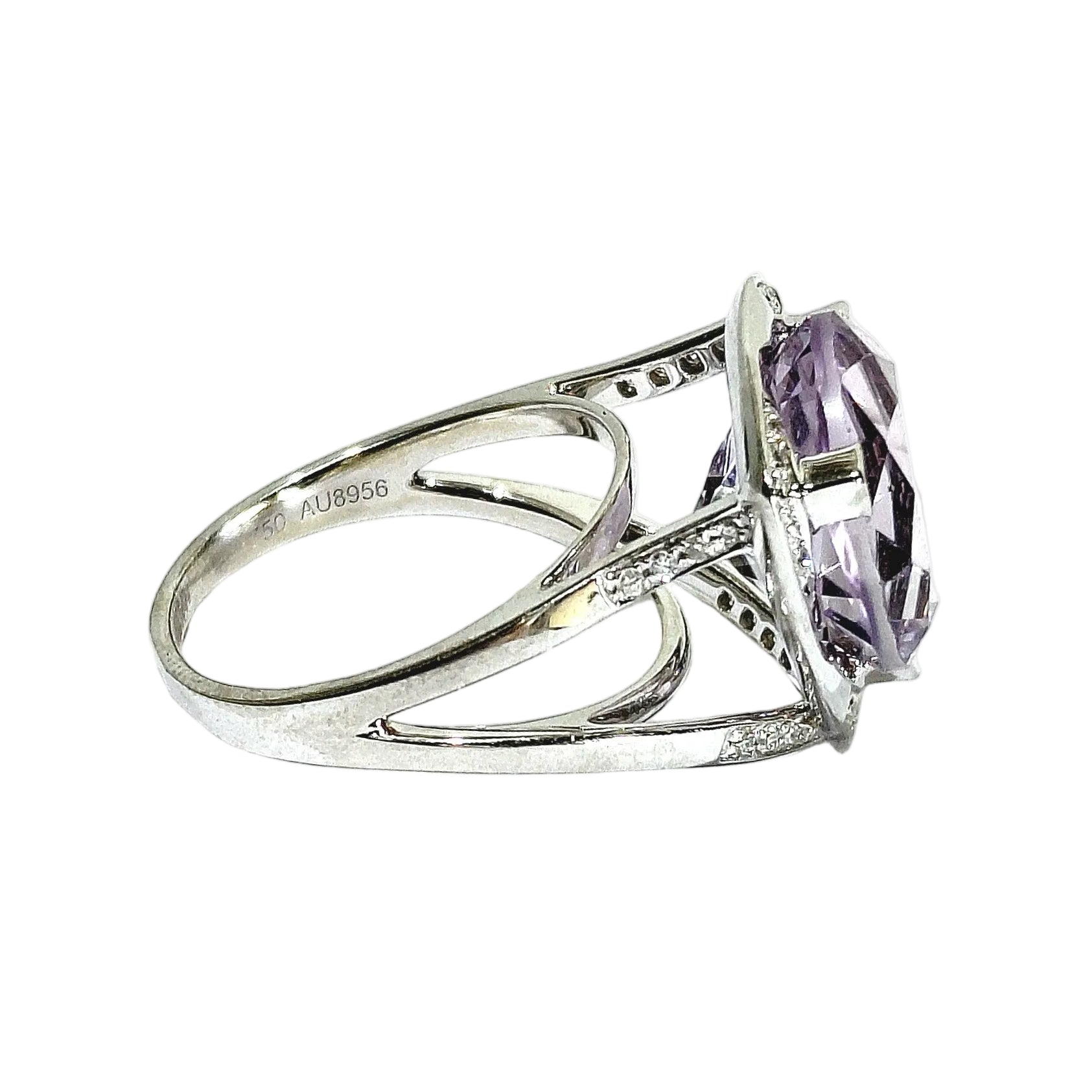 MAUBOUSSIN "Mes coules à toi" Solitaire Ring in white gold, with Amethyst and Diamonds