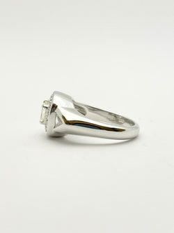 White Gold Signet Ring with Diamonds