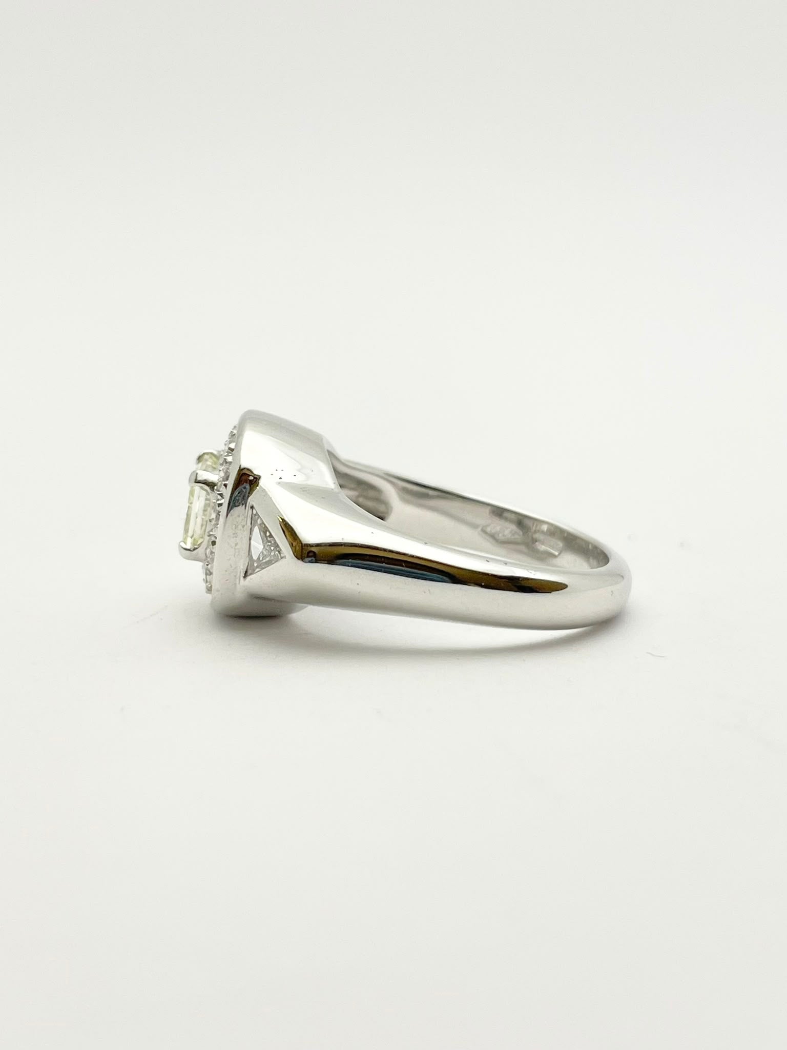 White Gold Signet Ring with Diamonds