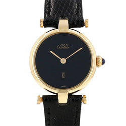 CARTIER "Must de Cartier" watch in Vermeil and leather