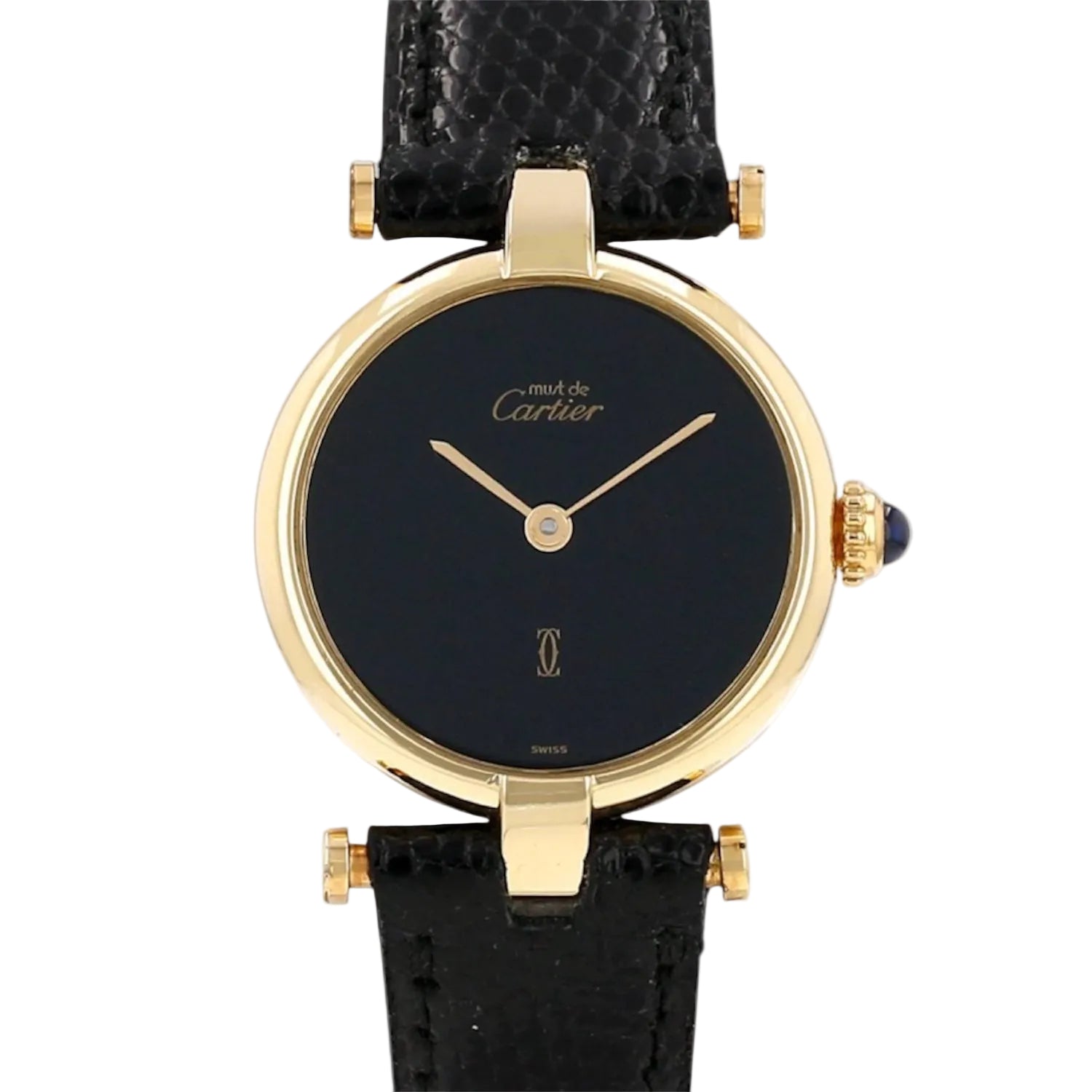 CARTIER "Must de Cartier" watch in Vermeil and leather