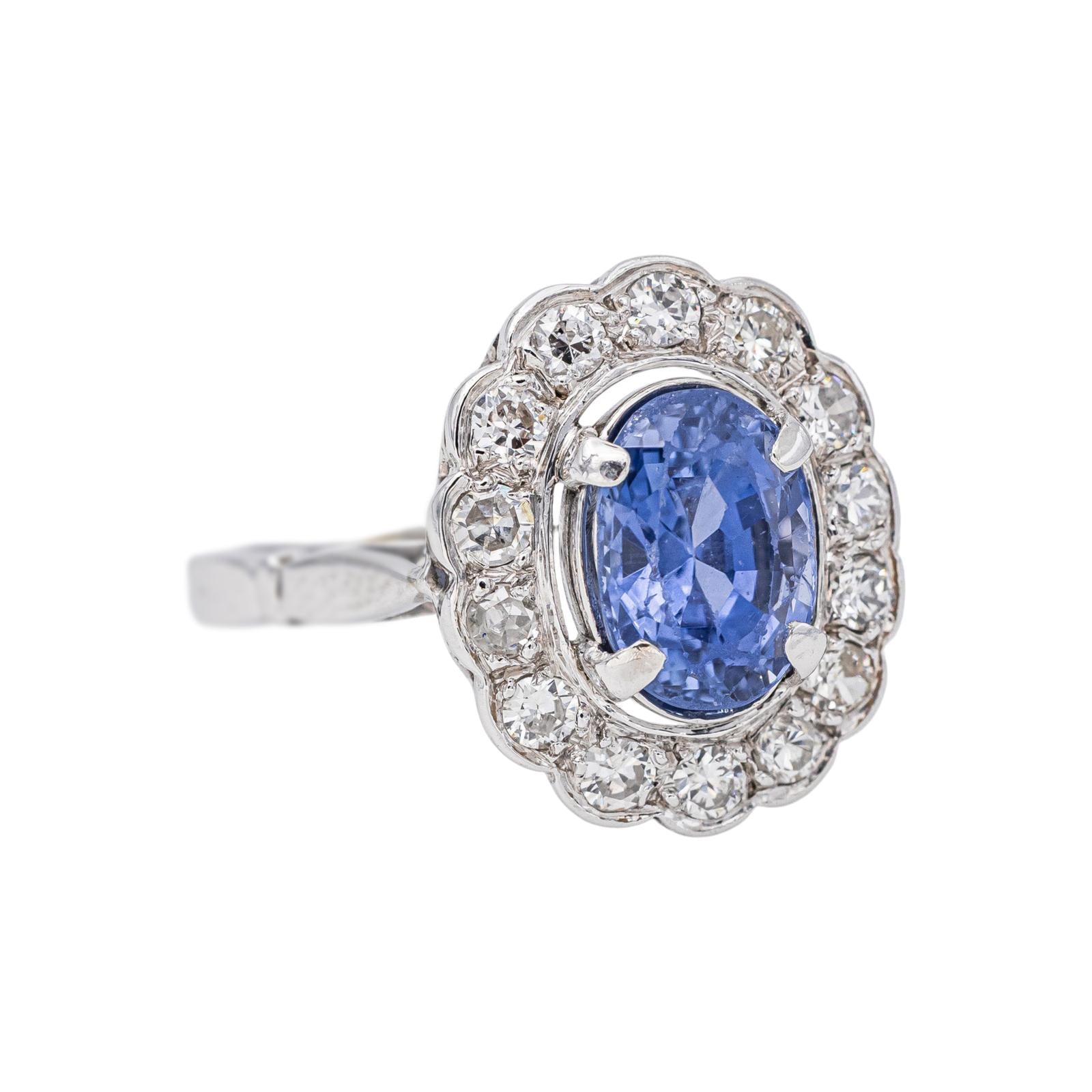Pompadour Ring in White gold with Sapphire