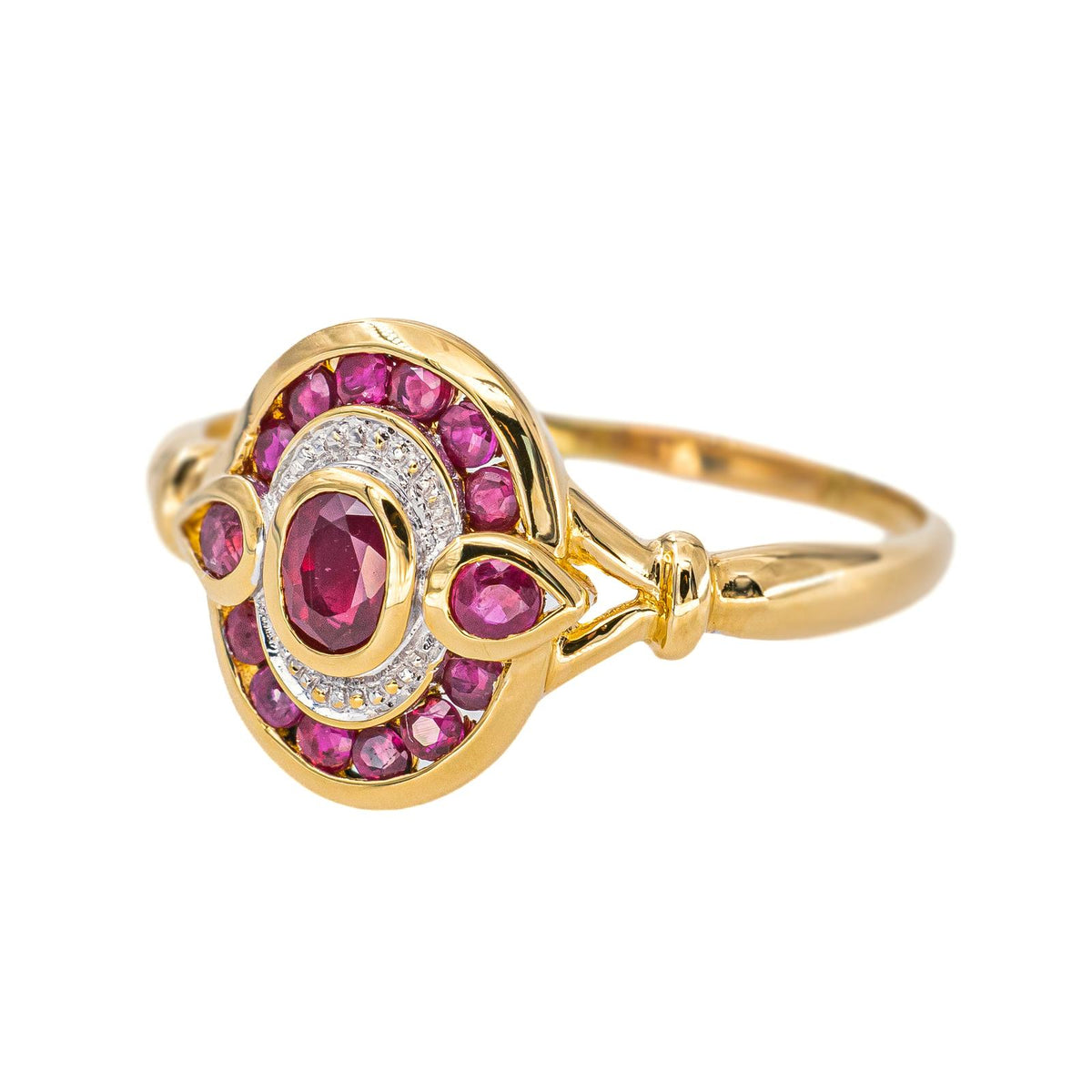 Bague Or jaune Rubis traité