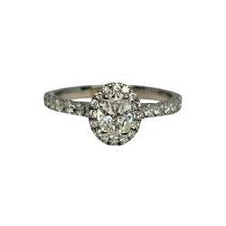White Gold Solitaire Ring with Diamonds