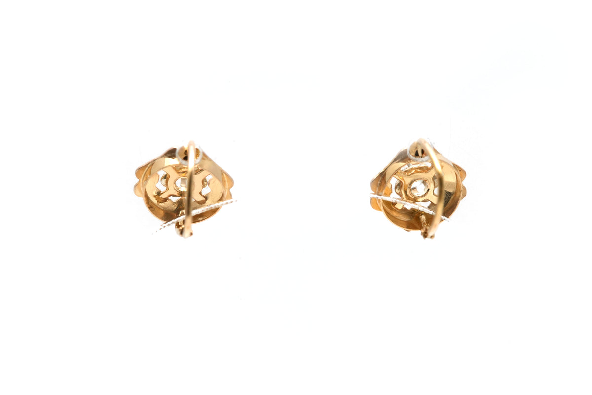 Yellow gold and Sapphire Lever-back Earrings