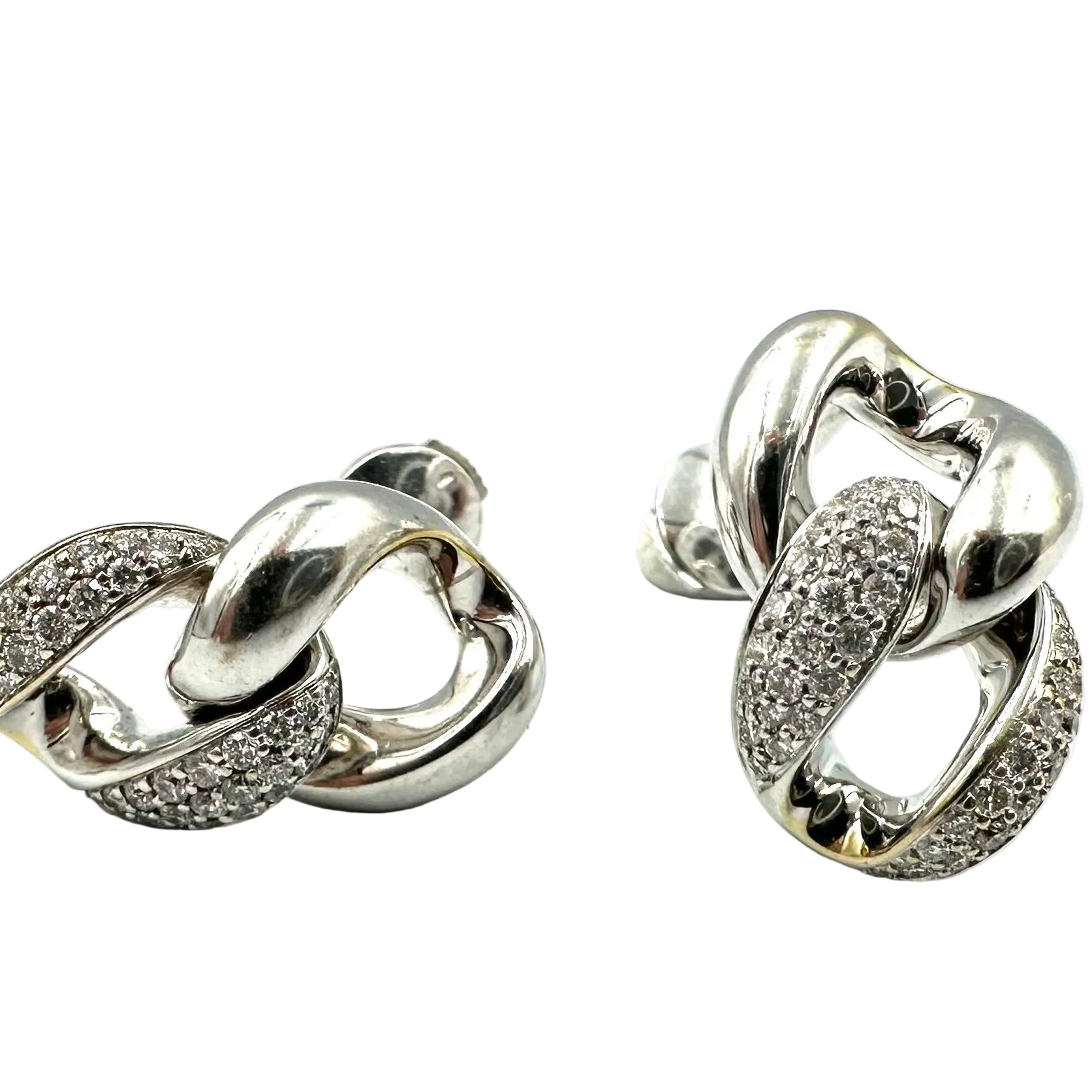 MESSIKA "Link" pendant earrings in white gold and diamonds