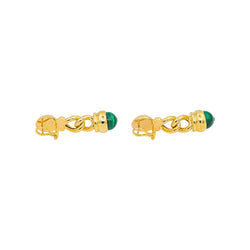 Yellow gold Malachite Drop Earrings