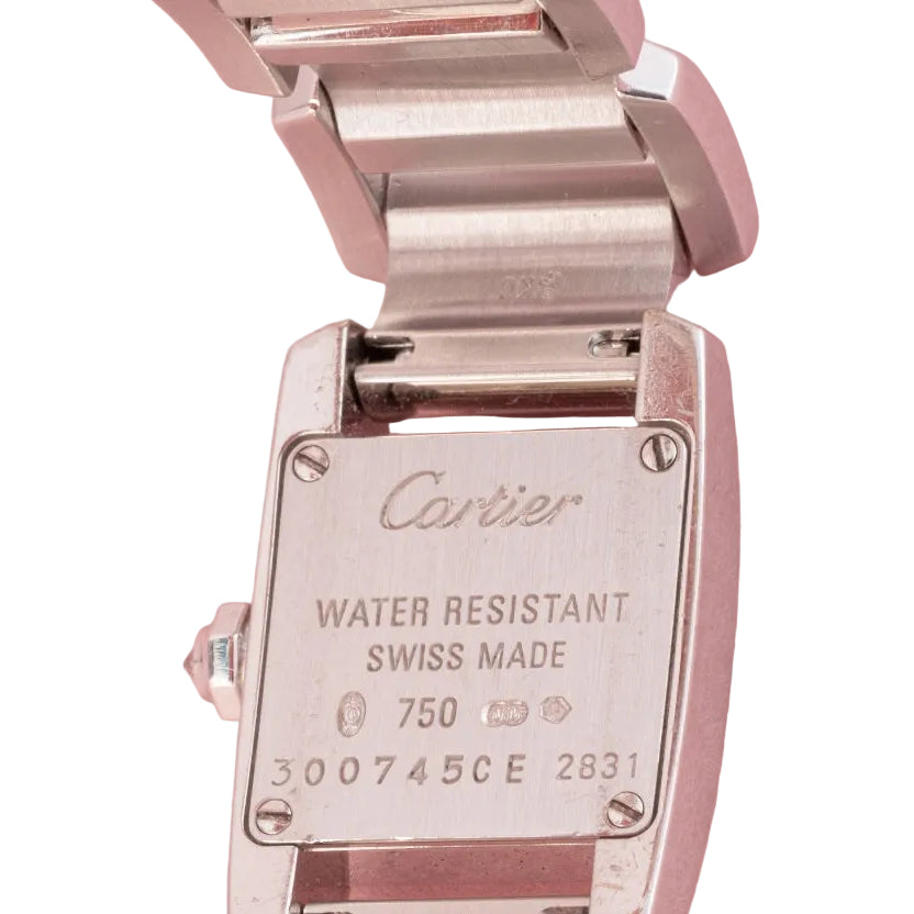 CARTIER "Tankissime" PM Watch in white gold, steel, and diamonds