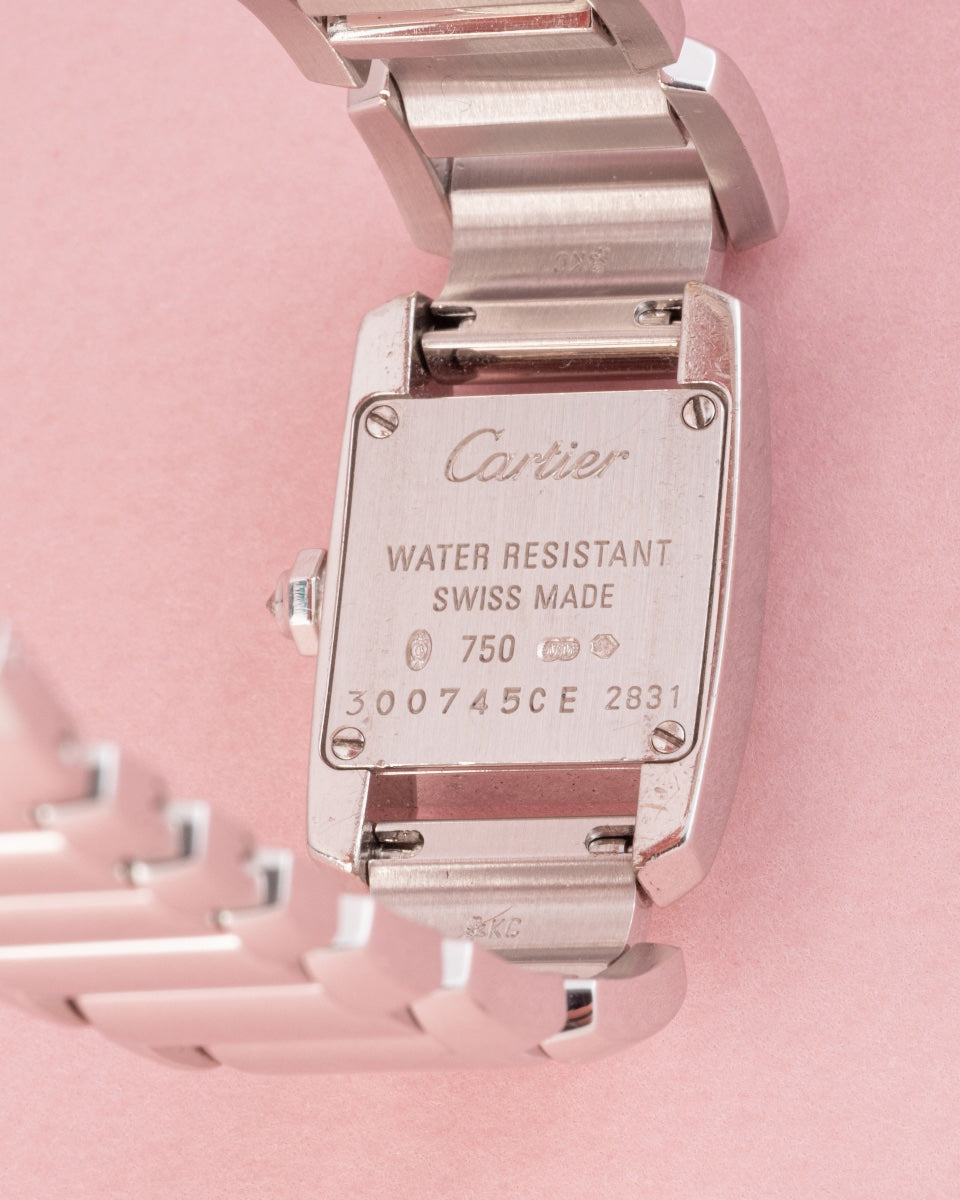 CARTIER "Tankissime" PM Watch in white gold, stainless steel, and diamonds