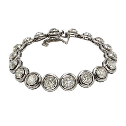 White gold, silver, and diamond bracelet