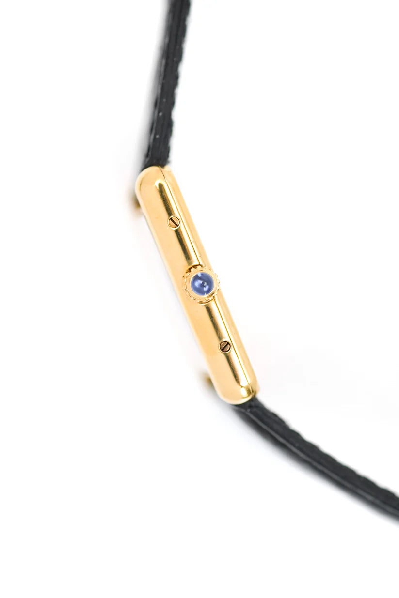 CARTIER "Tank Must Trinity" Watch in Vermeil and Leather