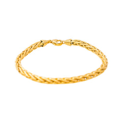Yellow Gold Palm Leaf Link Bracelet