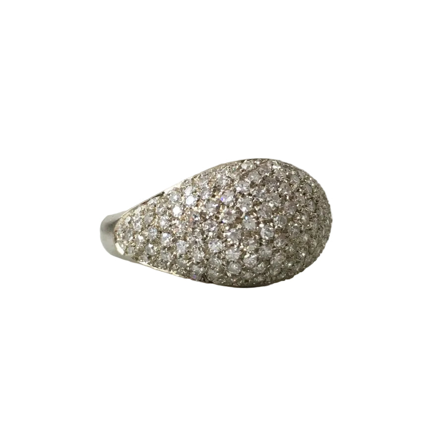 White Gold and Diamond Dome Ring
