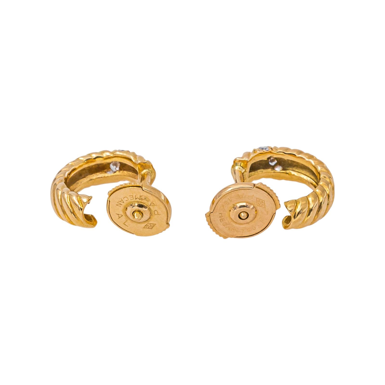 Boucles d'oreilles Créoles Or jaune Diamant