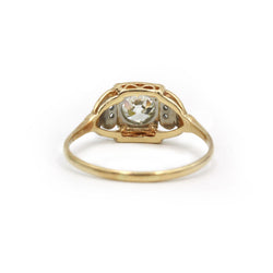 Colored Gold and Diamond Solitaire Ring