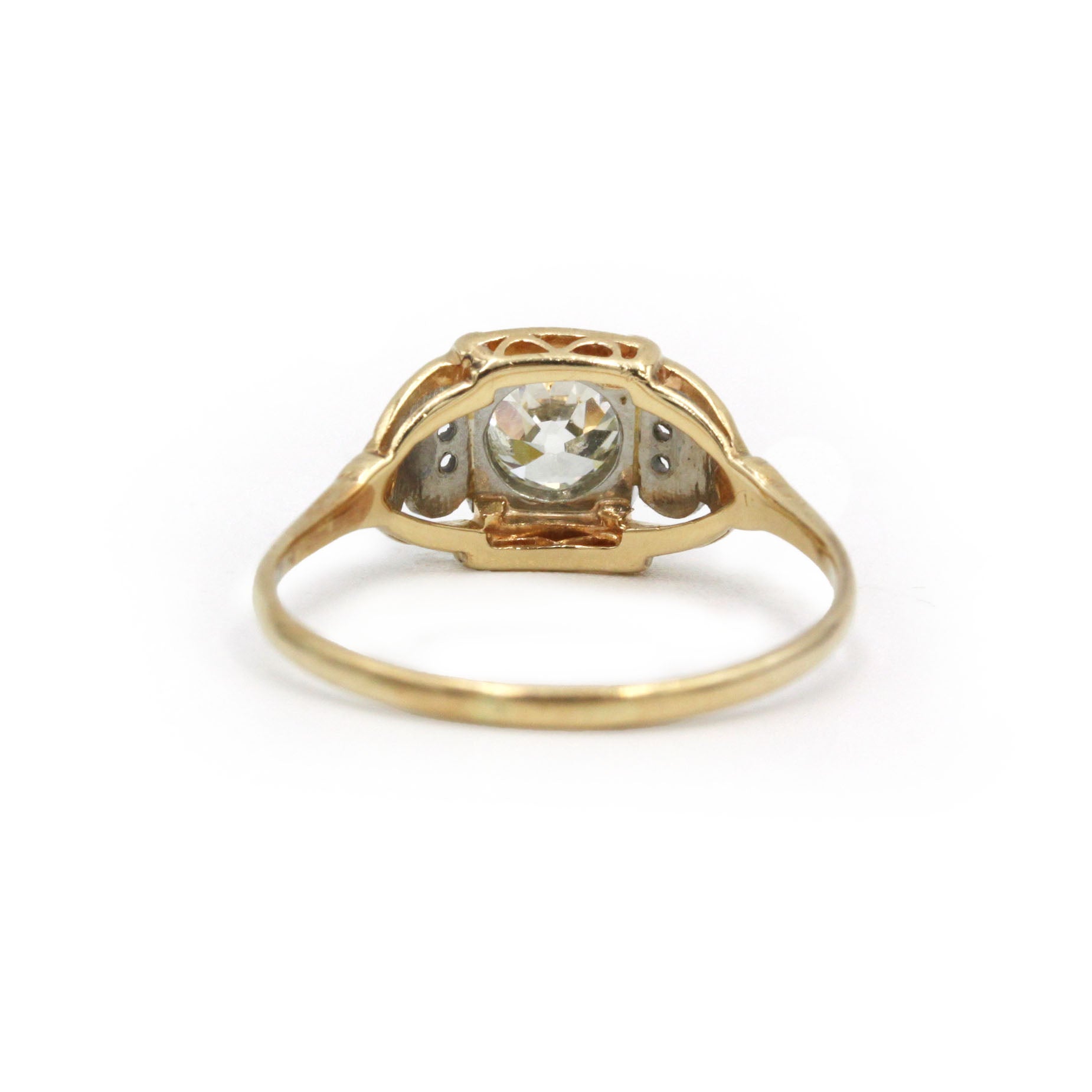 Colored Gold and Diamond Solitaire Ring