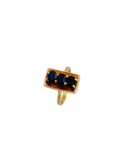 Retro Ring in Rose Gold and Sapphires