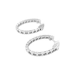 Boucles d'oreilles Créoles en or blanc et diamants
