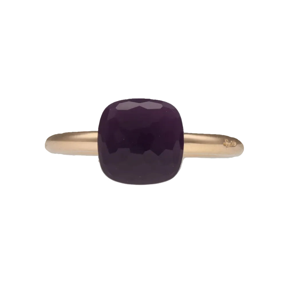 Bague Solitaire POMELLATO Nudo Classic en or blanc, or rose et améthyste