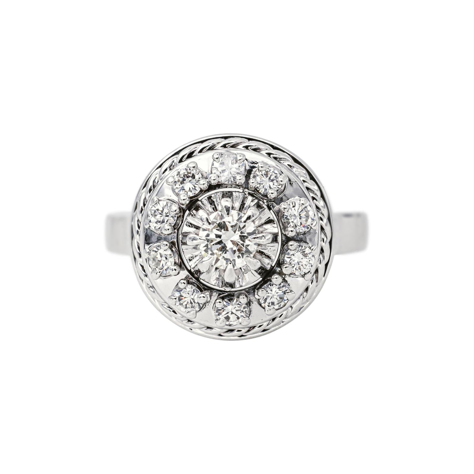 Bague Marguerite Or blanc Diamant