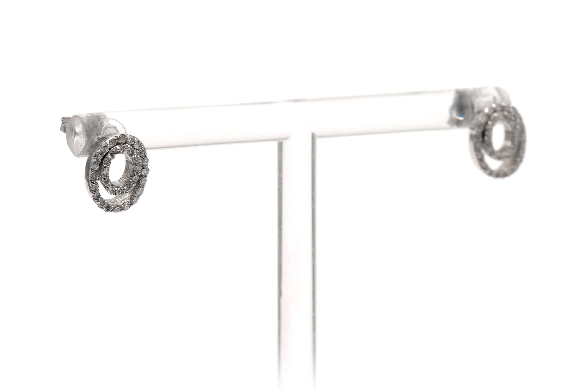 White Gold and Diamond Stud Earrings