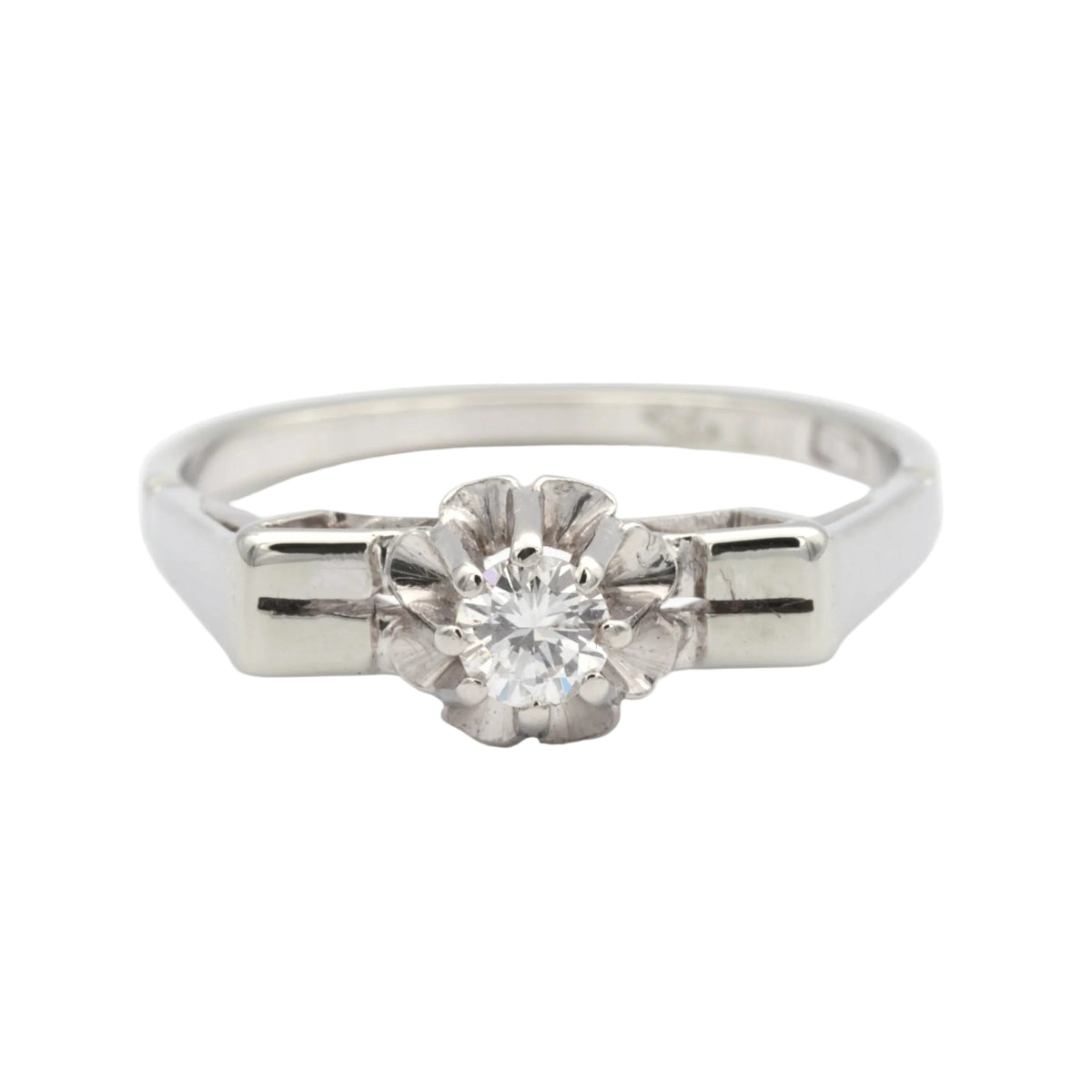 Bague Solitaire en or blanc et diamant