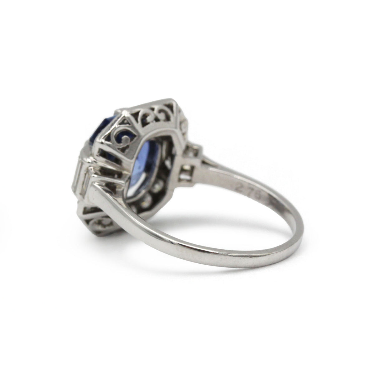 Entourage Ring in Platinum, Sapphire, and Diamonds