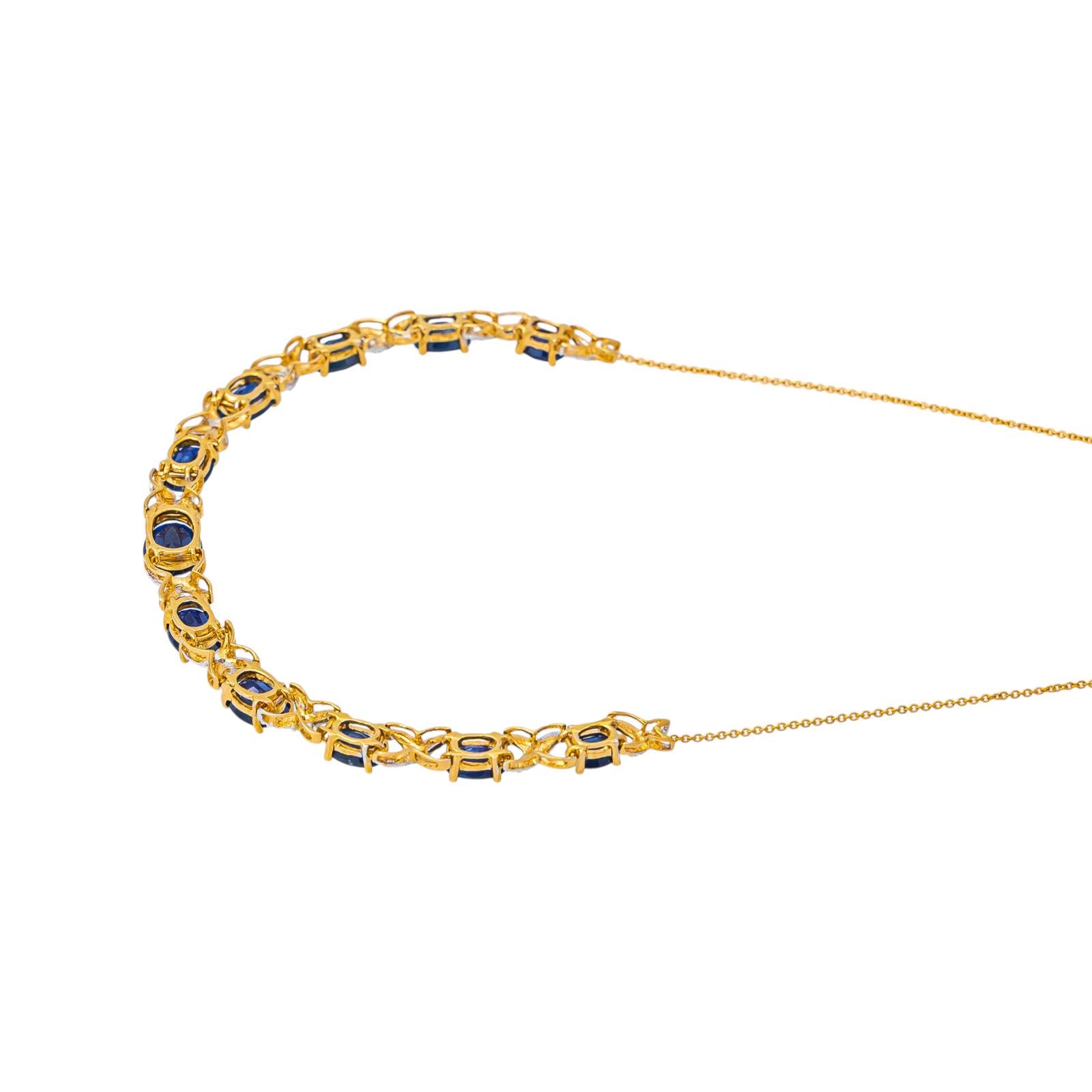 Yellow gold Sapphire Necklace