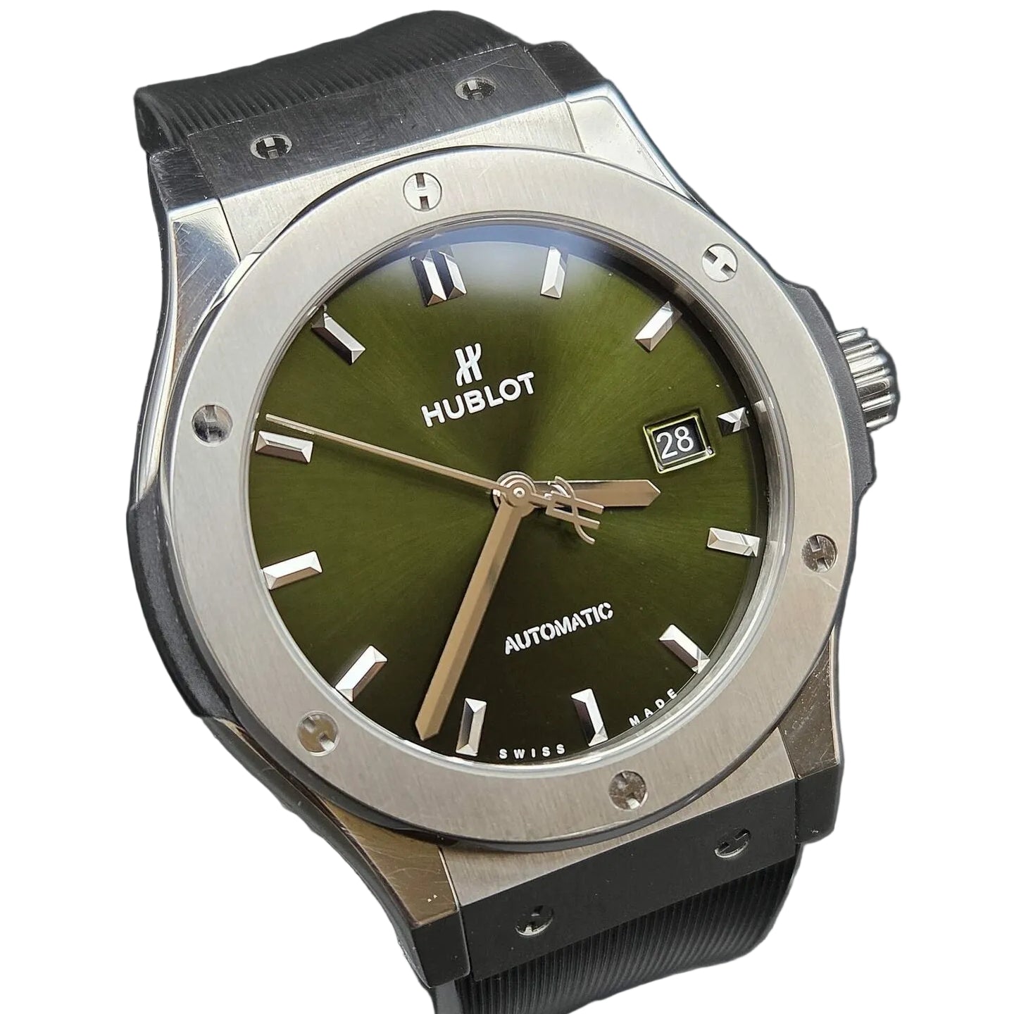 HUBLOT "Classic Fusion" Watch in Titanium and Rubber