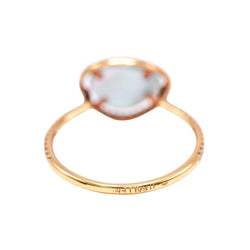 Bague Entourage MEIRAT en or jaune, aigue-marine et diamants