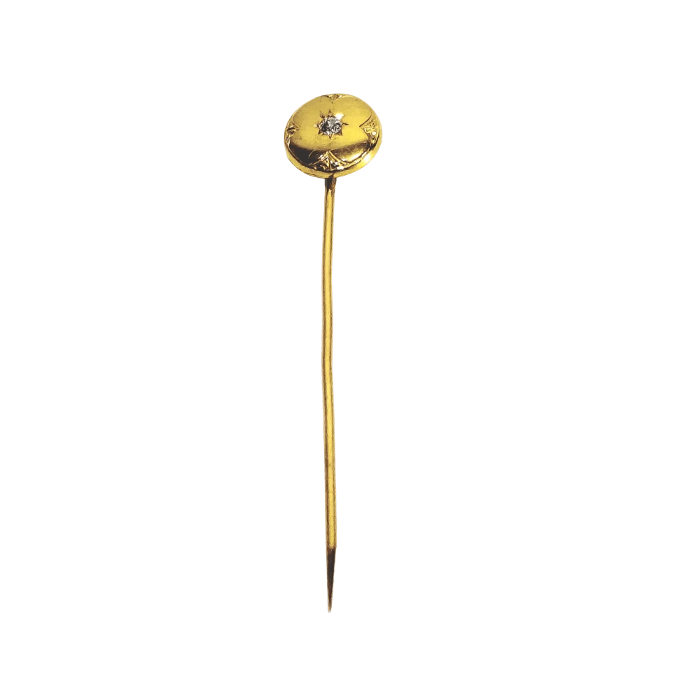 Épingle à cravate en or jaune et diamant - Castafiore